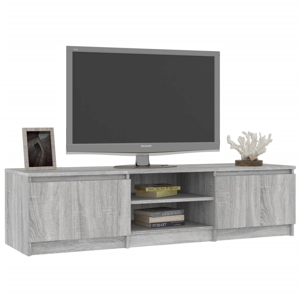 Tv-meubel 140x40x35,5 cm bewerkt hout grijs sonoma eikenkleurig Grijs sonoma