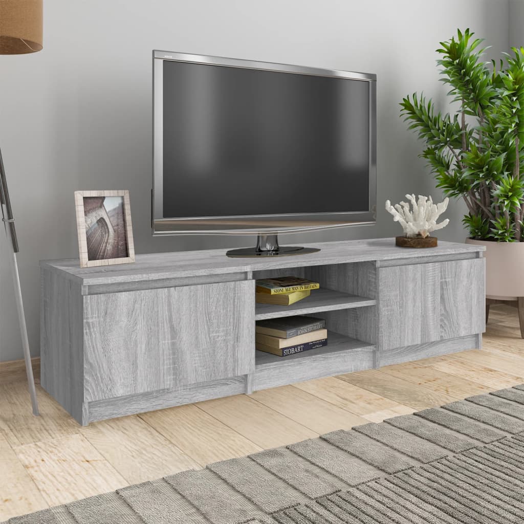 Tv-meubel 140x40x35,5 cm bewerkt hout grijs sonoma eikenkleurig Grijs sonoma
