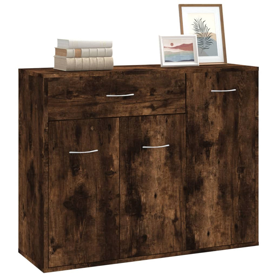 Dressoir 88X30X70 Cm Bewerkt Hout Kleurig Gerookt eiken
