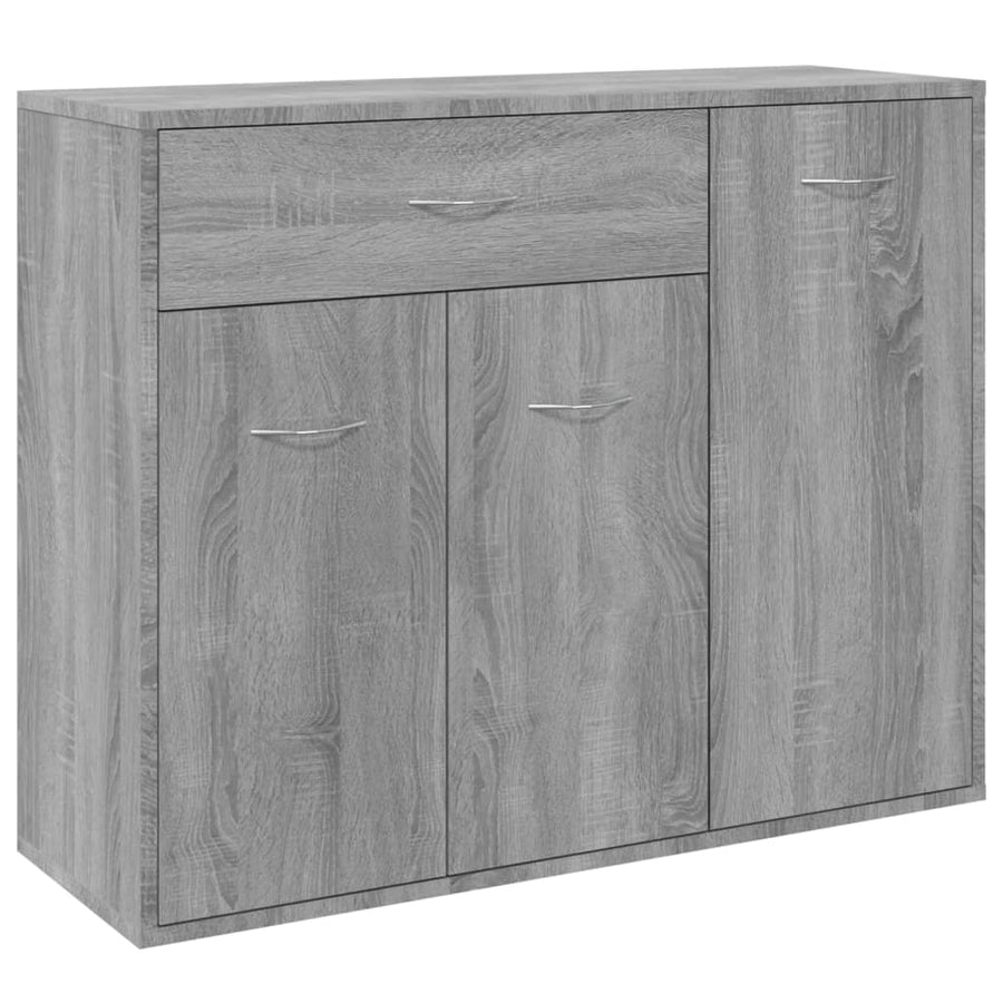 Dressoir 88X30X70 Cm Bewerkt Hout Eikenkleurig Grijs sonoma
