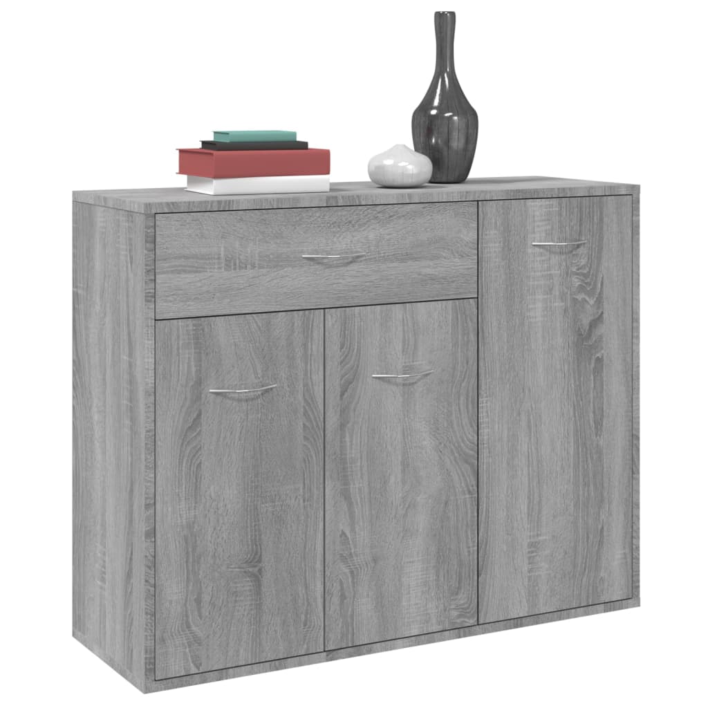 Dressoir 88X30X70 Cm Bewerkt Hout Eikenkleurig Grijs sonoma