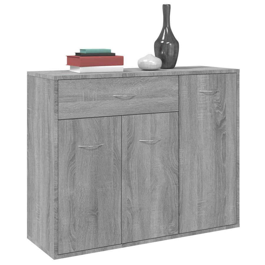 Dressoir 88X30X70 Cm Bewerkt Hout Eikenkleurig Grijs sonoma