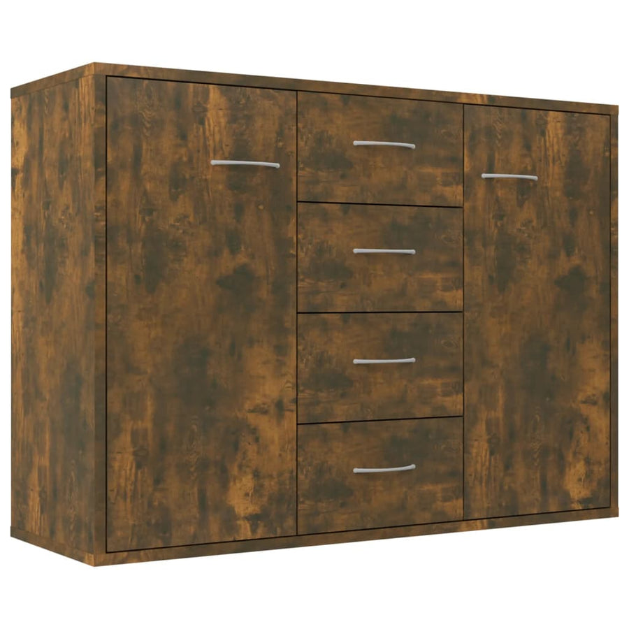 Dressoir 88X30X65 Cm Bewerkt Hout Kleurig Gerookt eiken