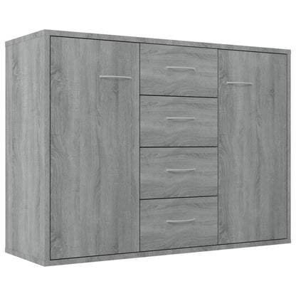 Dressoir 88X30X65 Cm Bewerkt Hout Eikenkleurig Grijs sonoma