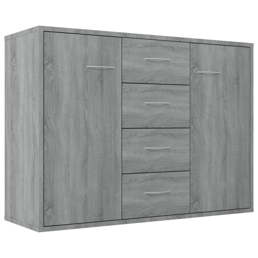 Dressoir 88X30X65 Cm Bewerkt Hout Eikenkleurig Grijs sonoma