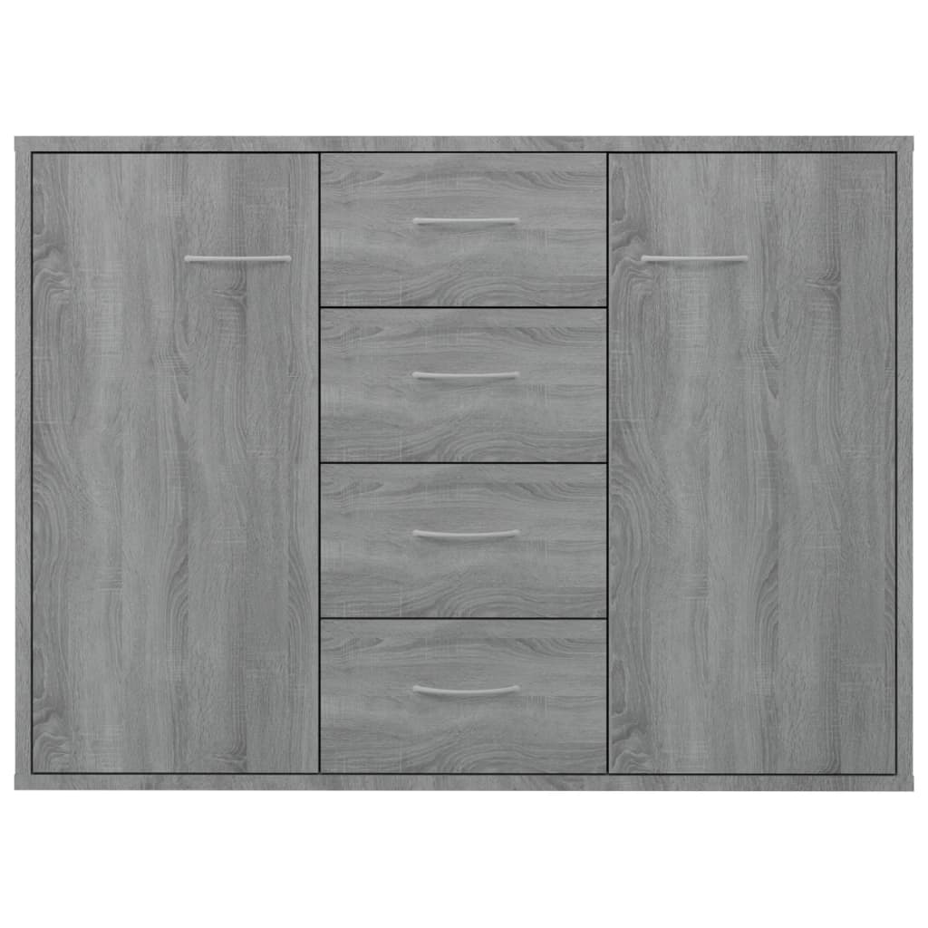 Dressoir 88X30X65 Cm Bewerkt Hout Eikenkleurig Grijs sonoma