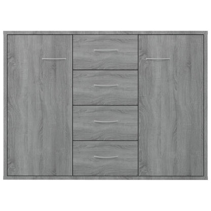 Dressoir 88X30X65 Cm Bewerkt Hout Eikenkleurig Grijs sonoma
