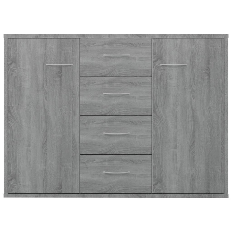 Dressoir 88X30X65 Cm Bewerkt Hout Eikenkleurig Grijs sonoma