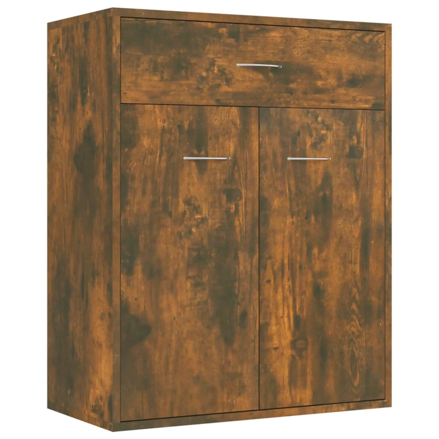 Dressoir 60x30x75 cm bewerkt hout gerookt eikenkleurig Gerookt eiken