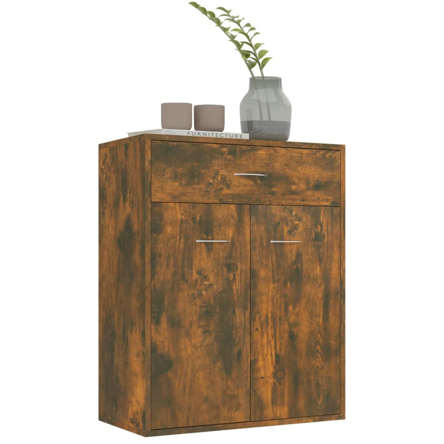 Dressoir 60x30x75 cm bewerkt hout gerookt eikenkleurig Gerookt eiken
