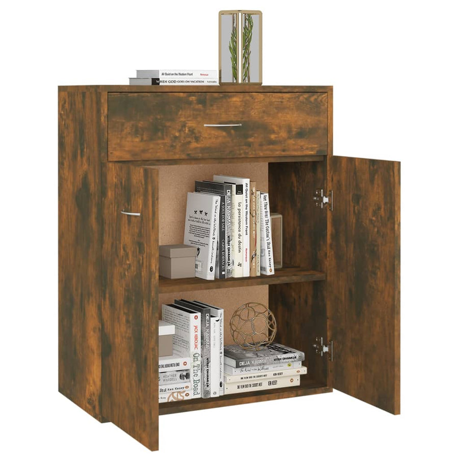 Dressoir 60x30x75 cm bewerkt hout gerookt eikenkleurig Gerookt eiken