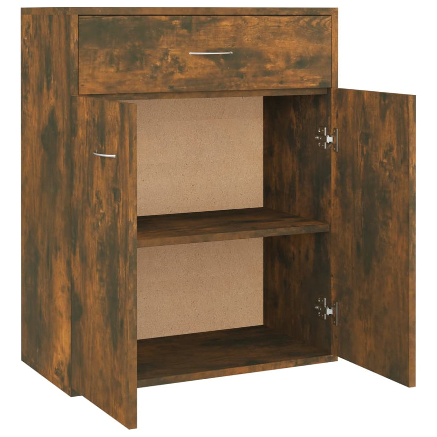 Dressoir 60x30x75 cm bewerkt hout gerookt eikenkleurig Gerookt eiken