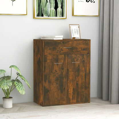 Dressoir 60x30x75 cm bewerkt hout gerookt eikenkleurig Gerookt eiken