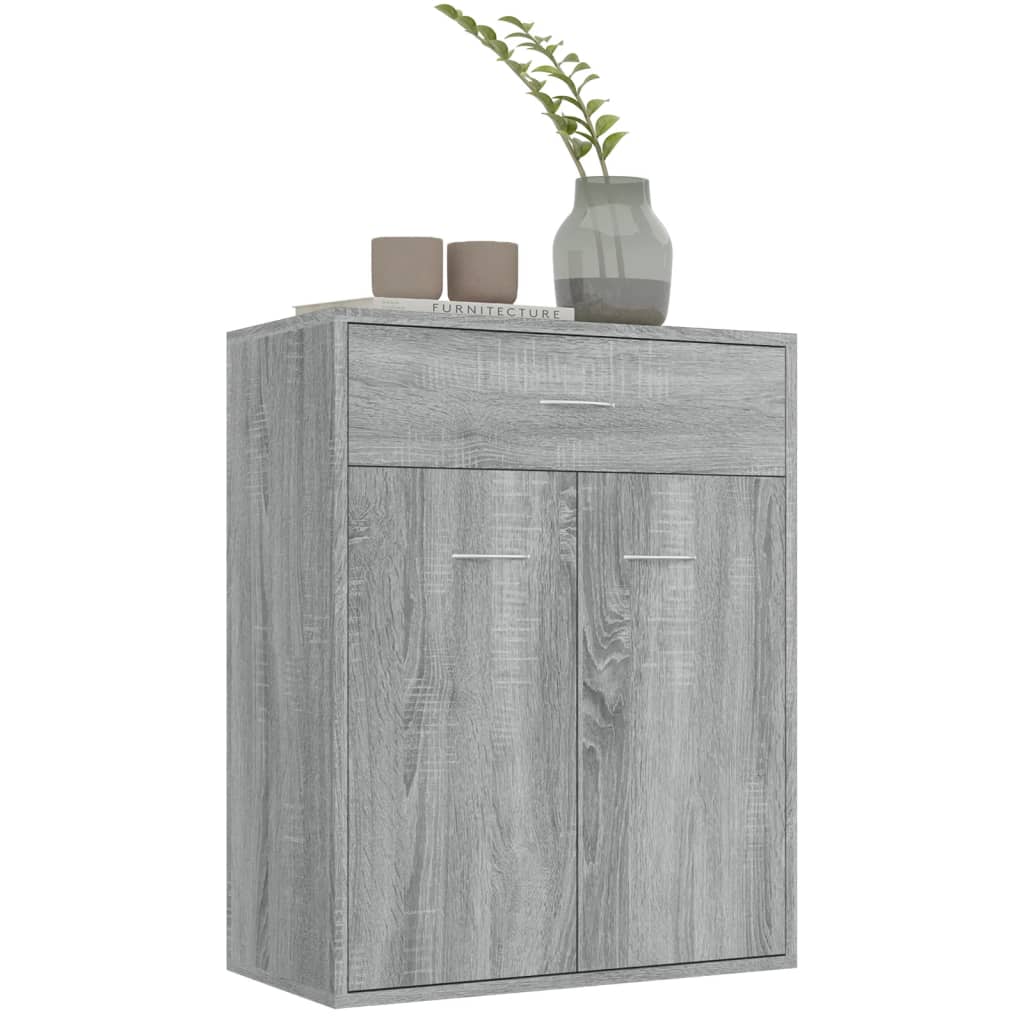Dressoir 60x30x75 cm bewerkt hout grijs sonoma eikenkleurig Grijs sonoma