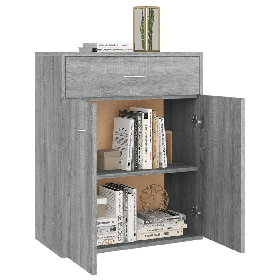 Dressoir 60x30x75 cm bewerkt hout grijs sonoma eikenkleurig Grijs sonoma