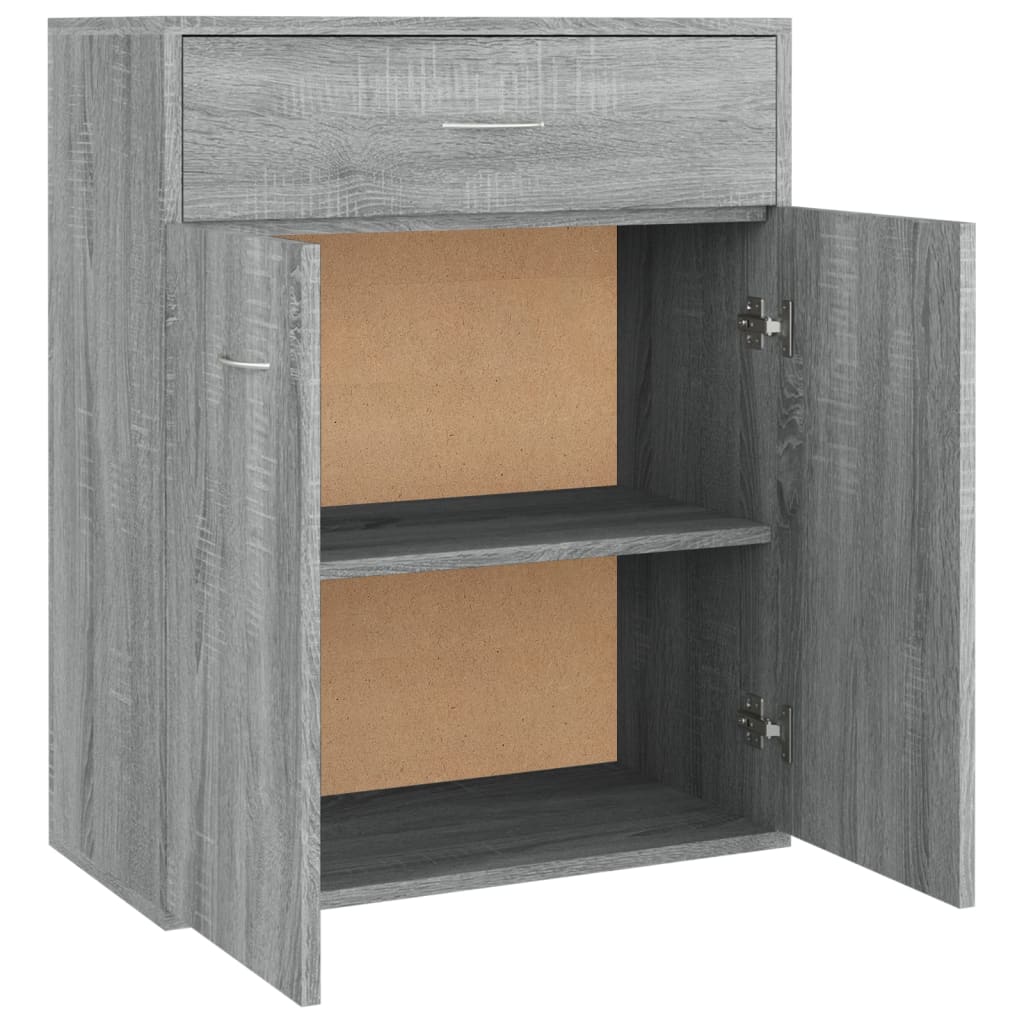 Dressoir 60x30x75 cm bewerkt hout grijs sonoma eikenkleurig Grijs sonoma
