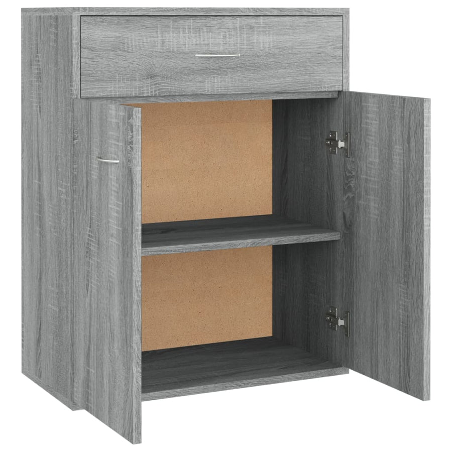 Dressoir 60x30x75 cm bewerkt hout grijs sonoma eikenkleurig Grijs sonoma