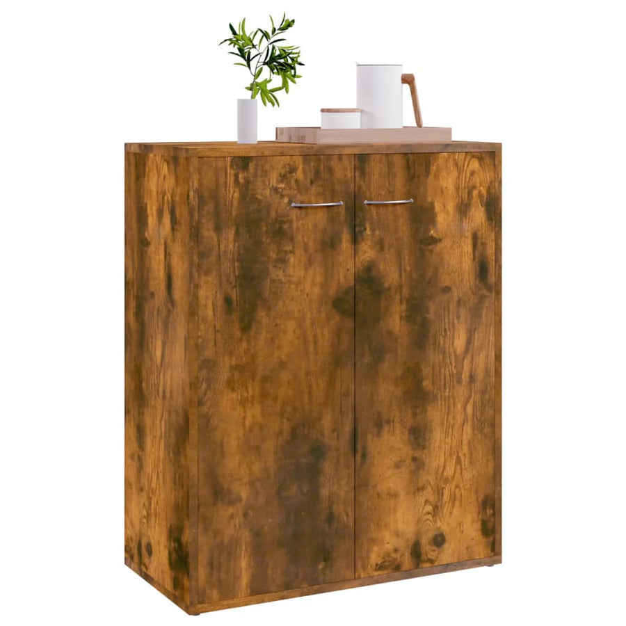 Dressoir 60X30X75 Cm Bewerkt Hout Kleurig Gerookt eiken