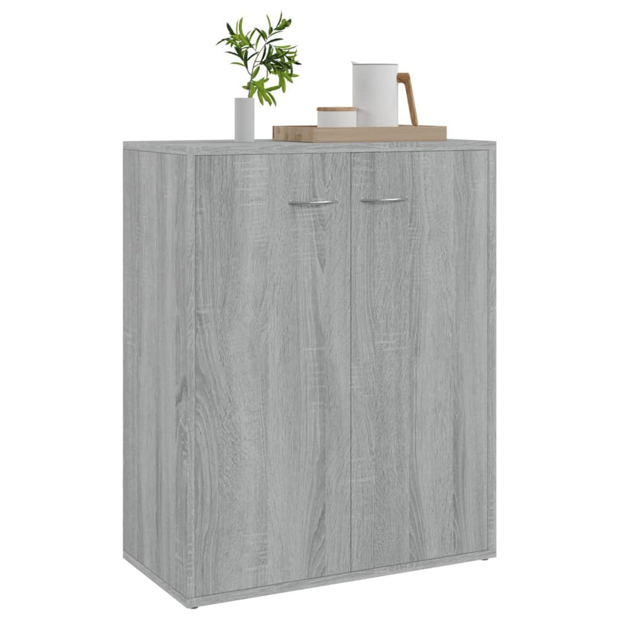 Dressoir 60X30X75 Cm Bewerkt Hout Eikenkleurig Grijs sonoma