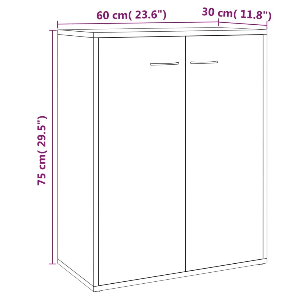 Dressoir 60x30x75 cm bewerkt hout bruin eikenkleur