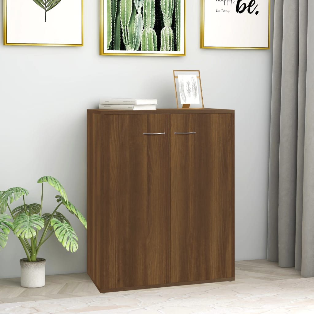 Dressoir 60x30x75 cm bewerkt hout bruin eikenkleur