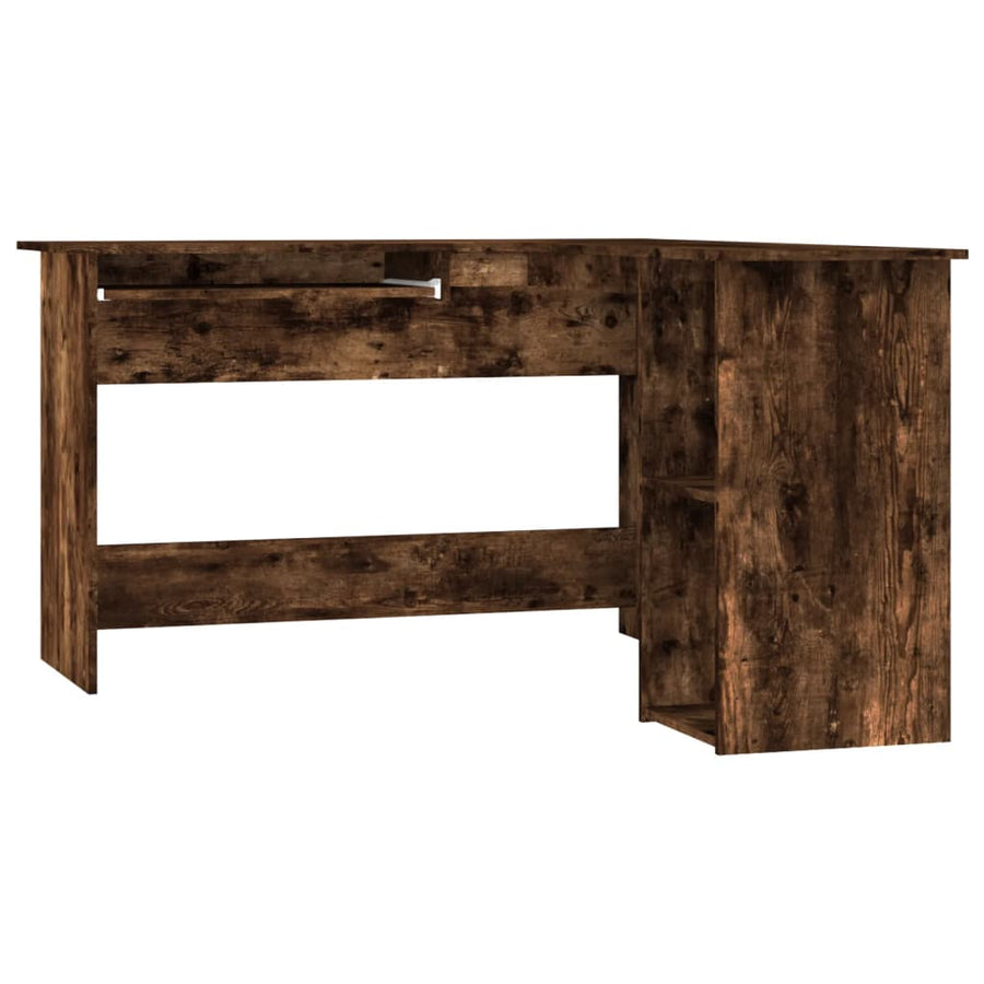 Hoekbureau 120X140X75 Cm Bewerkt Hout Kleurig Gerookt eiken