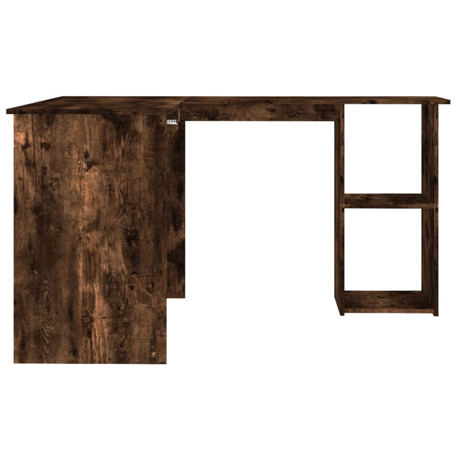 Hoekbureau 120X140X75 Cm Bewerkt Hout Kleurig Gerookt eiken