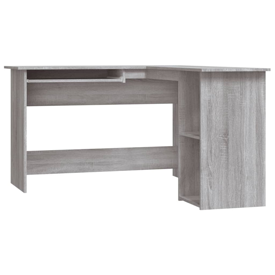 Hoekbureau 120X140X75 Cm Bewerkt Hout Eikenkleurig Grijs sonoma