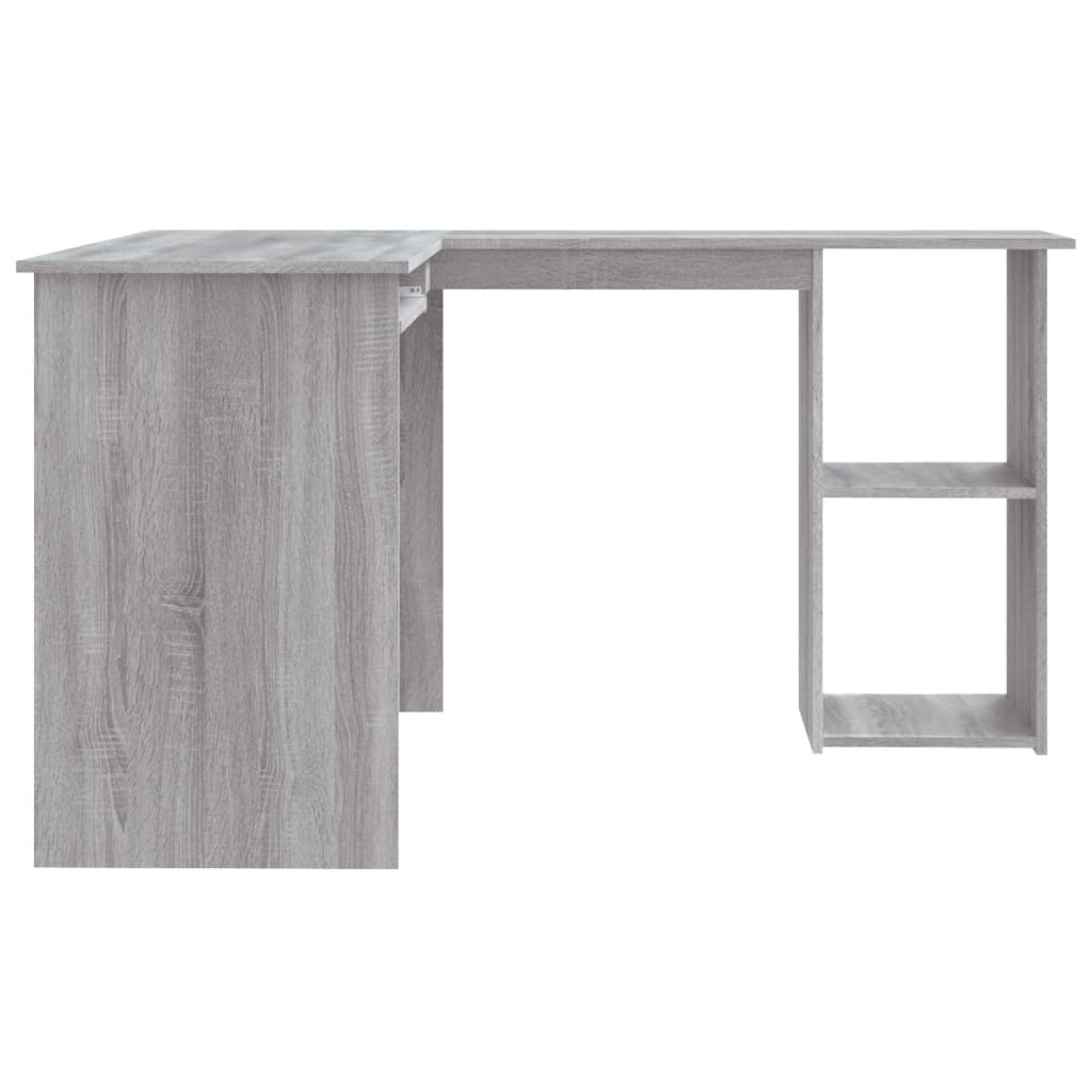 Hoekbureau 120X140X75 Cm Bewerkt Hout Eikenkleurig Grijs sonoma