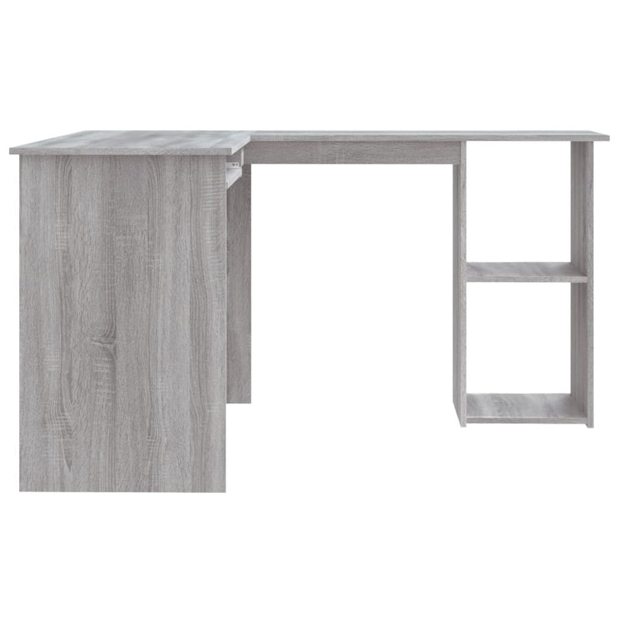 Hoekbureau 120X140X75 Cm Bewerkt Hout Eikenkleurig Grijs sonoma