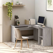 Hoekbureau 120x140x75 cm bewerkt hout grijs sonoma