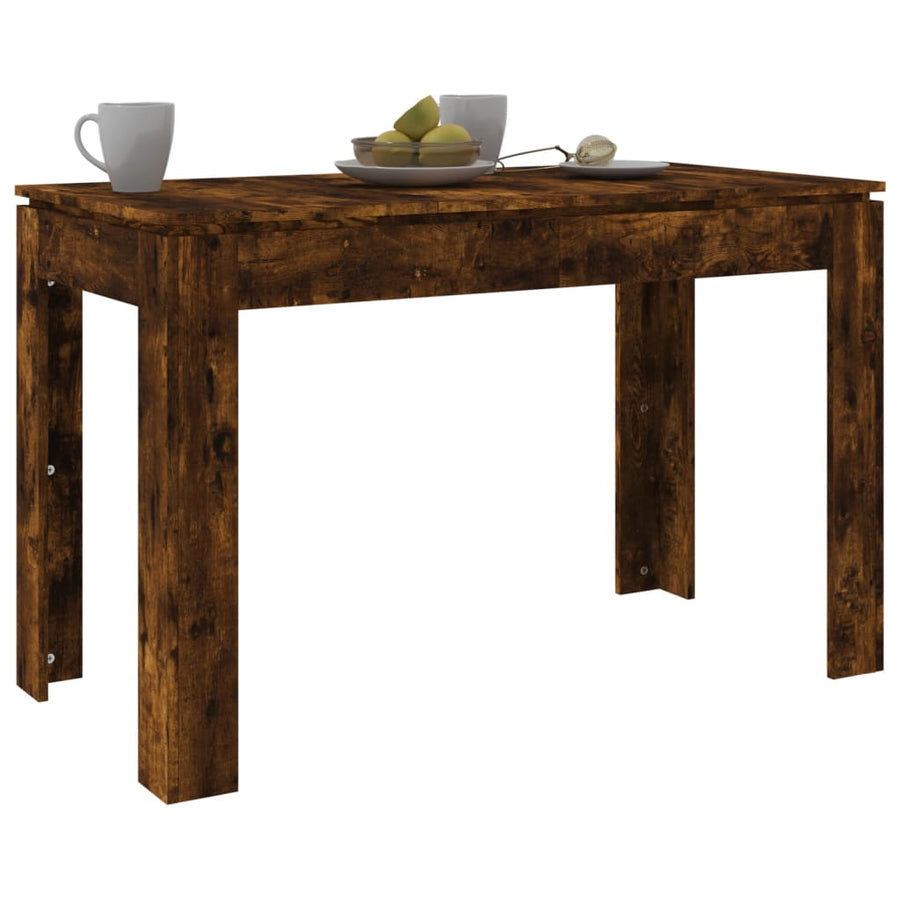 Eettafel 120x60x76 cm bewerkt hout gerookt eikenkleurig Gerookt eiken