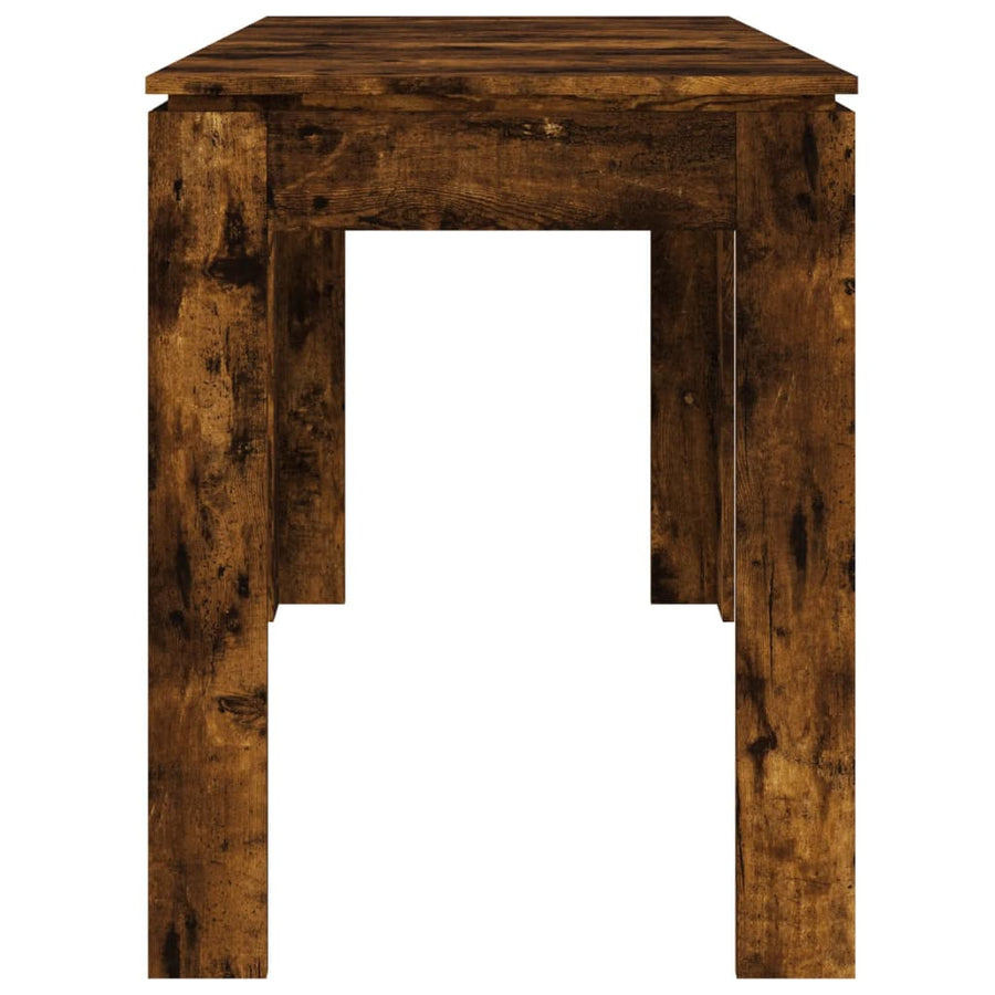 Eettafel 120x60x76 cm bewerkt hout gerookt eikenkleurig Gerookt eiken