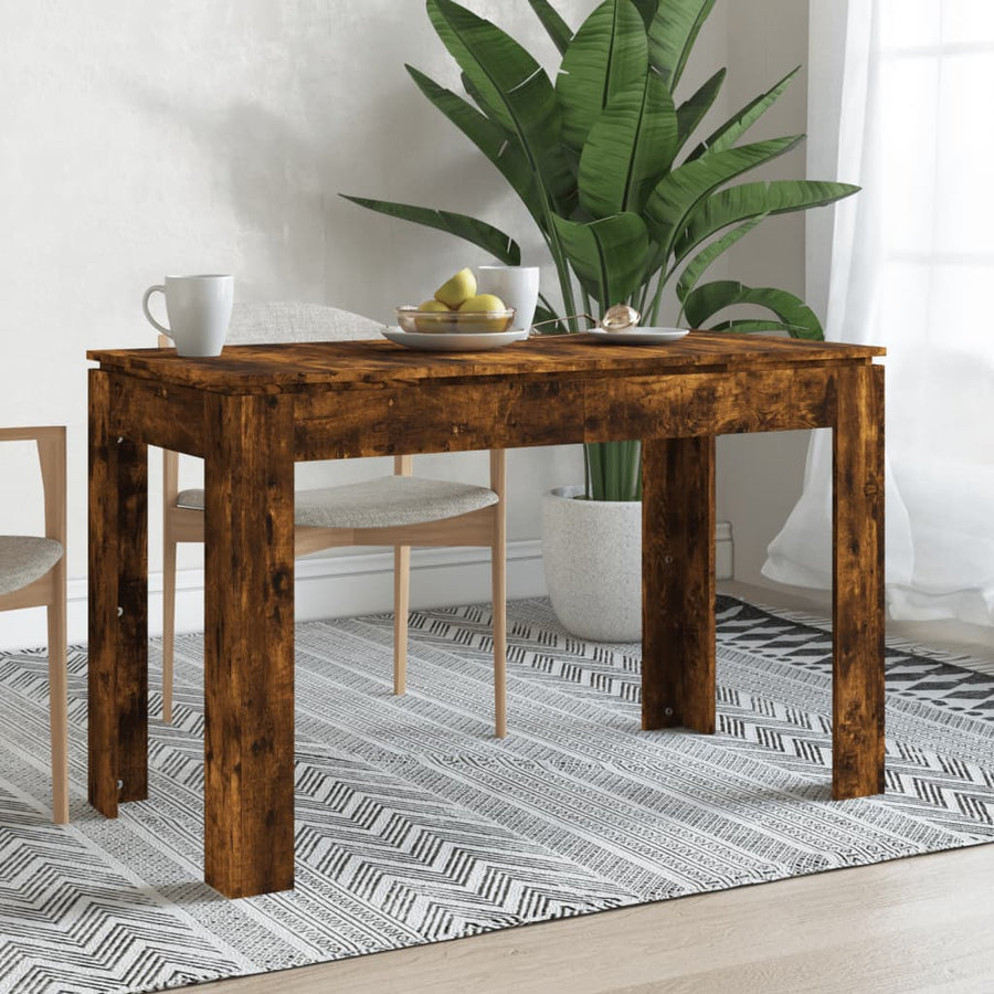 Eettafel 120x60x76 cm bewerkt hout gerookt eikenkleurig Gerookt eiken