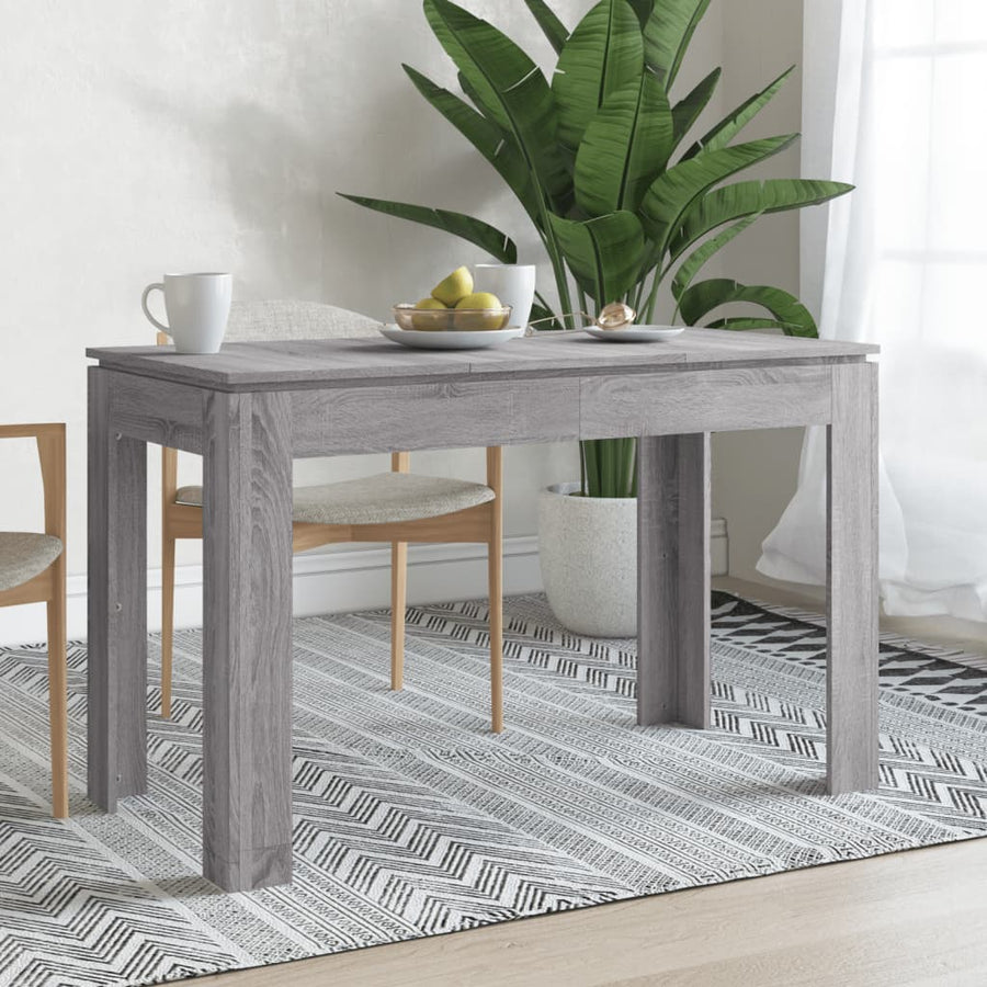 Eettafel 120x60x76 cm bewerkt hout grijs sonoma eikenkleurig Grijs sonoma