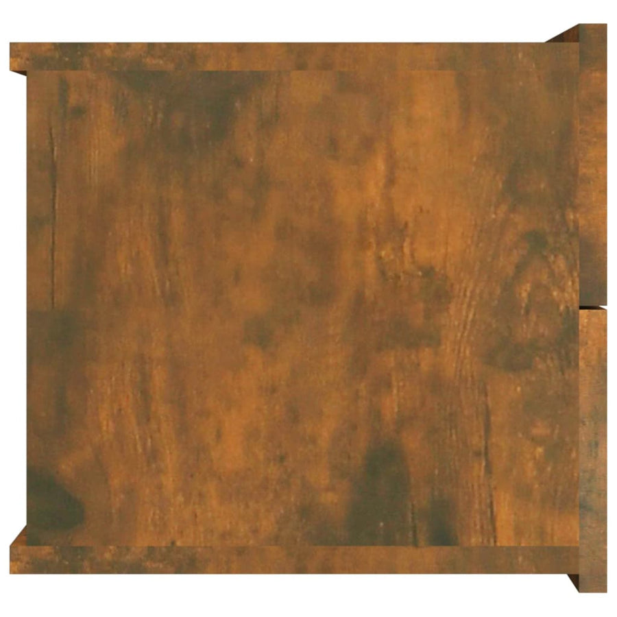 Nachtkastje 40x30x30 cm bewerkt hout gerookt eikenkleurig 1 Gerookt eiken