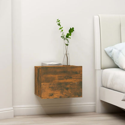 Nachtkastje 40x30x30 cm bewerkt hout gerookt eikenkleurig 1 Gerookt eiken