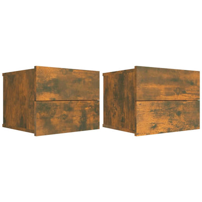 Nachtkastjes 2 st 40x30x30 cm bewerkt hout gerookt eikenkleurig 2 Gerookt eiken