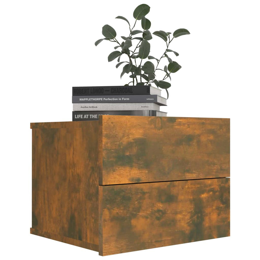 Nachtkastjes 2 st 40x30x30 cm bewerkt hout gerookt eikenkleurig 2 Gerookt eiken