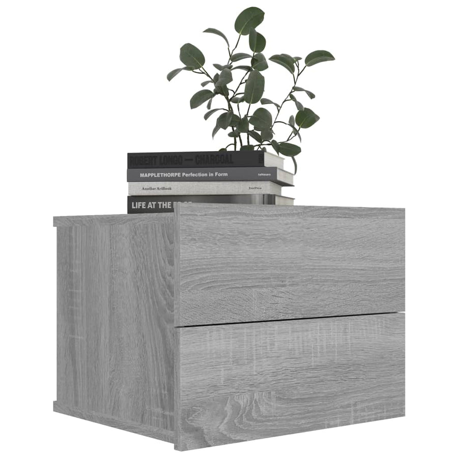 Nachtkastje 40x30x30 cm bewerkt hout grijs sonoma eikenkleurig 1 Grijs sonoma