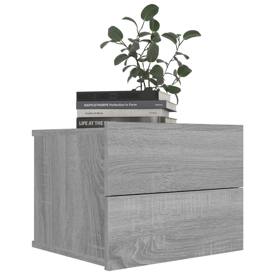Nachtkastjes 2 st 40x30x30 cm bewerkt hout grijs sonoma eiken 2 Grijs sonoma