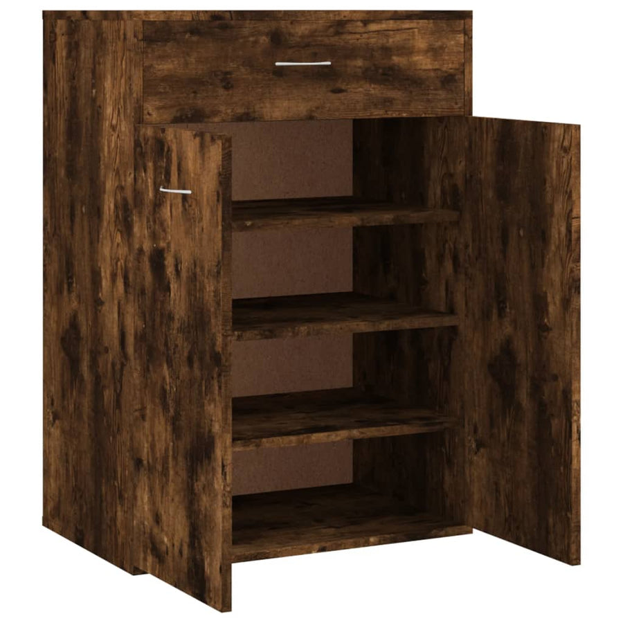 Schoenenkast 60x35x84 cm bewerkt hout gerookt eikenkleurig Gerookt eiken