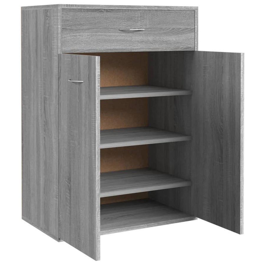 Schoenenkast 60x35x84 cm bewerkt hout grijs sonoma Grijs sonoma