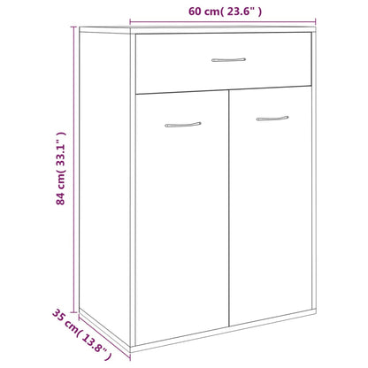 Schoenenkast 60x35x84 cm bewerkt hout grijs sonoma Grijs sonoma
