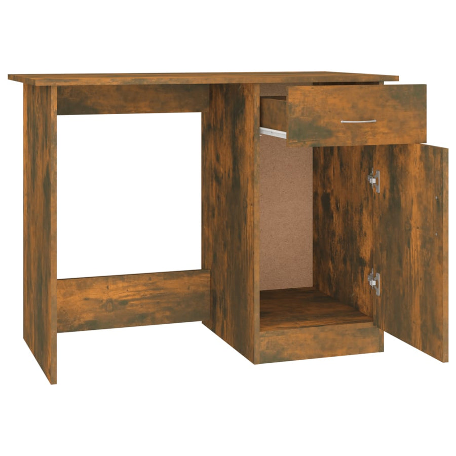Bureau 100x50x76 cm bewerkt hout gerookt eikenkleurig Gerookt eiken