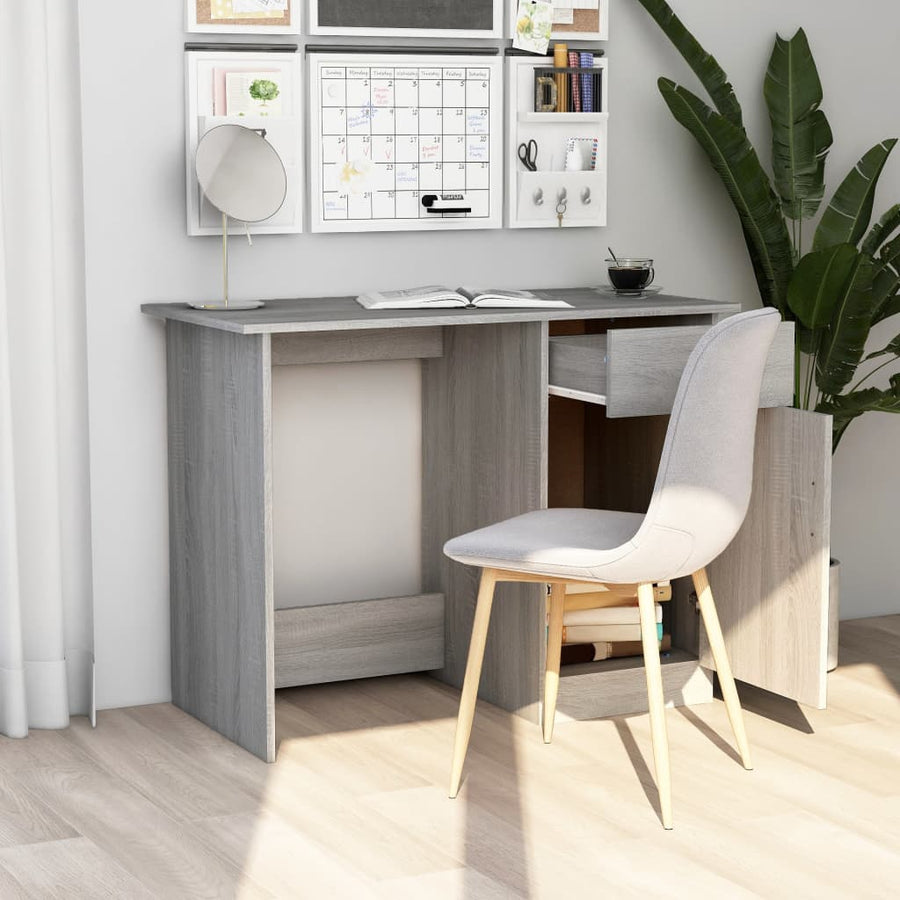 Bureau 100x50x76 cm bewerkt hout grijs sonoma eikenkleurig Grijs sonoma