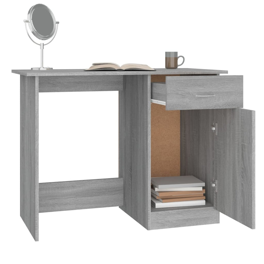 Bureau 100x50x76 cm bewerkt hout grijs sonoma eikenkleurig Grijs sonoma