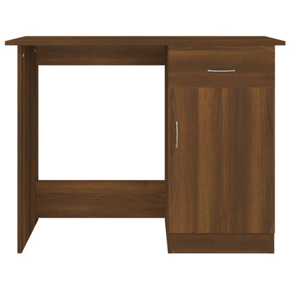 Bureau 100x50x76 cm bewerkt hout bruin eikenkleur Bruineiken