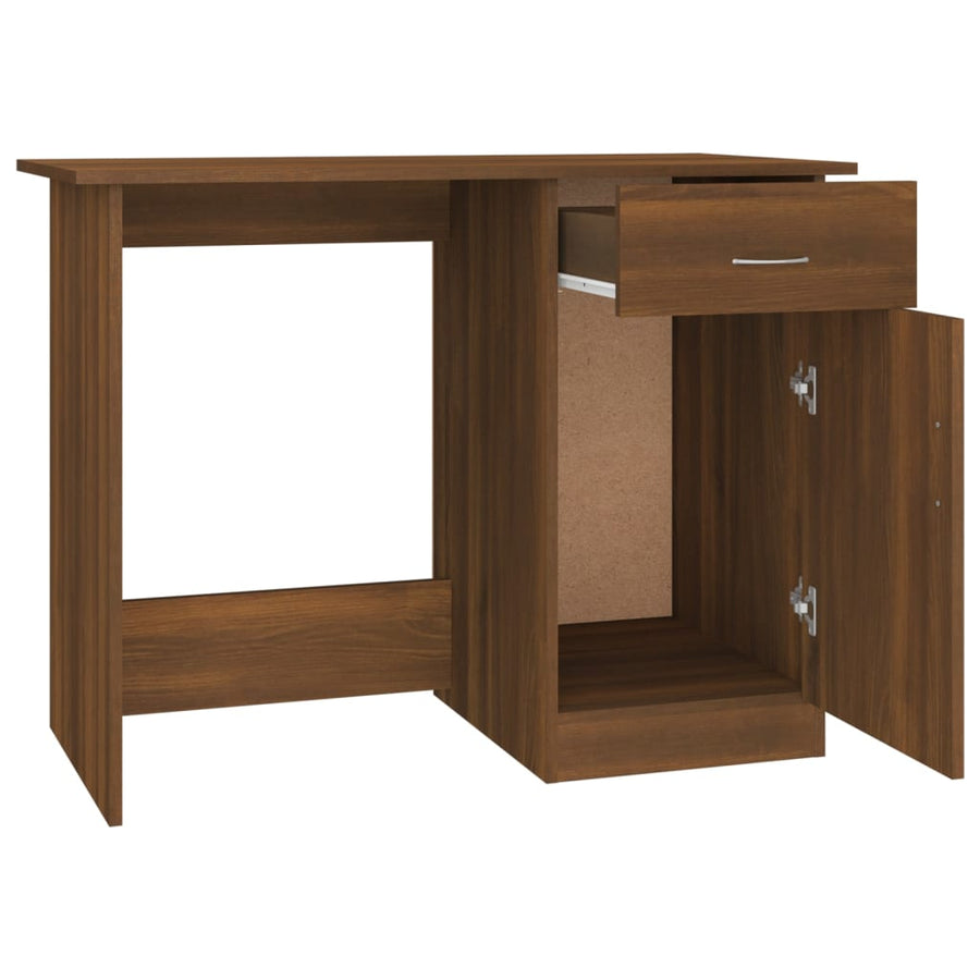 Bureau 100x50x76 cm bewerkt hout bruin eikenkleur Bruineiken