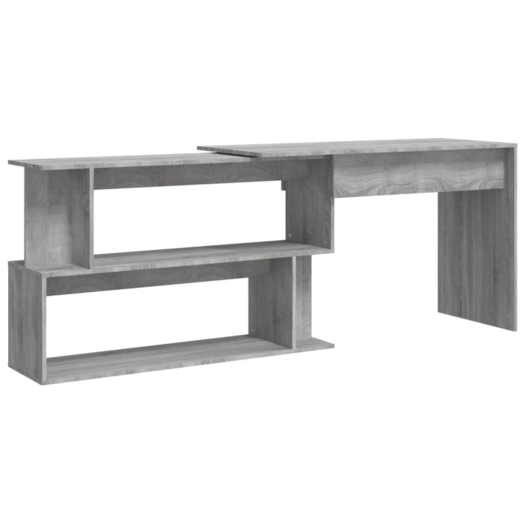 Hoekbureau 200X50X76 Cm Bewerkt Hout Eiken Grijs sonoma